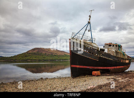 Corpach angeln Boot Wrack corpach Fort William schottischen Highlands Großbritannien Stockfoto