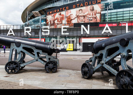Das Emirates Stadium, die Heimat von Arsenal Football Club, Islington, London, UK, 2019 Stockfoto
