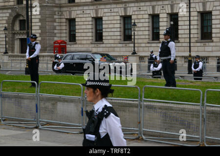 US-Präsident Donald Trump Besuch in London, UK. Tausende von Menschen haben in den Straßen von London Großbritannien Staatsbesuch von Donald Trump zu protestieren. Stockfoto