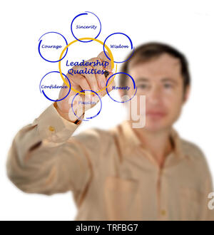 Diagramm der Führungsqualitäten Stockfoto