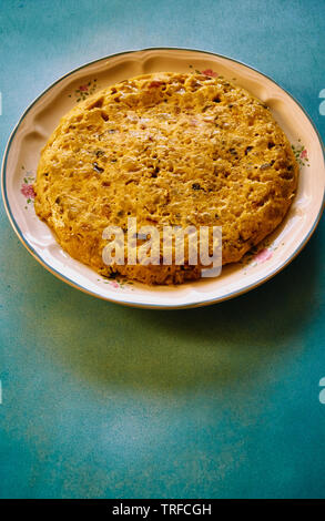 Spanische Tortilla Hintergrund Stockfoto