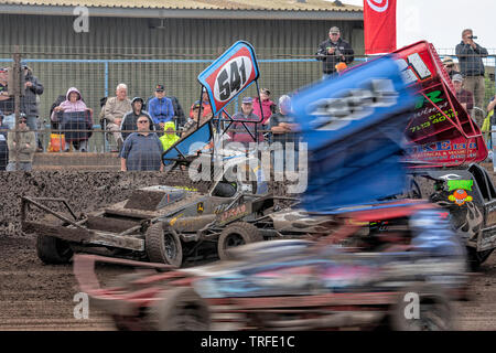 BriSCA Rennen treffen an der Adrian Flux Arena, Kings Lynn, Norfolk, Großbritannien Stockfoto