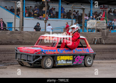 BriSCA Rennen treffen an der Adrian Flux Arena, Kings Lynn, Norfolk, Großbritannien Stockfoto