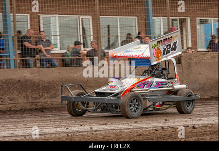 Stock Car Rennen treffen an der Adrian Flux Arena Kings Lynn, Norfolk, Großbritannien Stockfoto