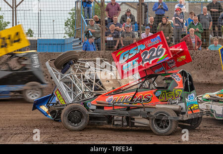 Stock Car Rennen treffen an der Adrian Flux Arena Kings Lynn, Norfolk, Großbritannien Stockfoto