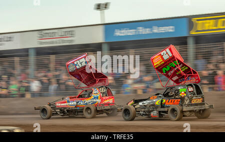 Stock Car Rennen treffen an der Adrian Flux Arena Kings Lynn, Norfolk, Großbritannien Stockfoto