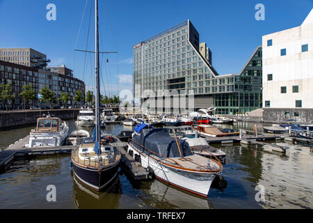 Amsterdam, Niederlande, Idock Insel Komplex, ehemaliger Westerdoksdijks, einem modernen Bereich der verschiedenen Büro-, Wohn- und Verwaltungsgebäude, Stockfoto