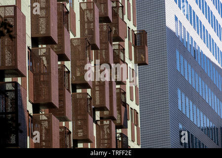 Amsterdam, Niederlande, Idock Insel Komplex, ehemaliger Westerdoksdijks, einem modernen Bereich der verschiedenen Büro-, Wohn- und Verwaltungsgebäude, Stockfoto