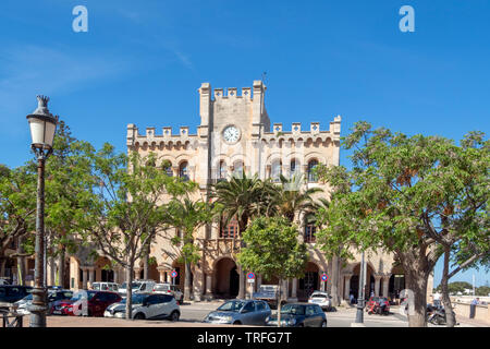 Der Hauptplatz, Ciutadella, Menorca, Baleric Inseln, Spanien Stockfoto