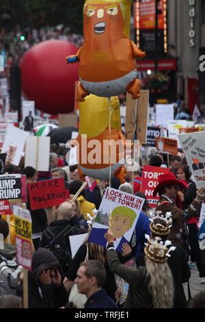 04. Juni 2019 London Uk Anti Trump Protest in London Stockfoto