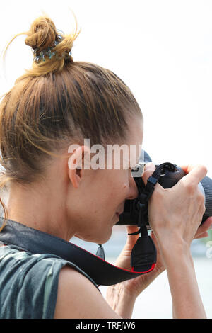 Eine neue Fotos von Mittwoch (29. Mai 2019) tragische Boot Unfall. Budapest, Hungary-June 04, 2019 Uhr 13-Landschaft an der Donau - Stockfoto