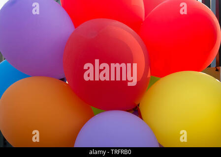 Gruppe von bunten Luftballons closeup Stockfoto