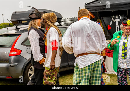 Cromer, Norfolk, Großbritannien. 19. Mai 2019. Cromer Krabben und Hummer Festival - Candid shot Der entertainment Crew Stockfoto