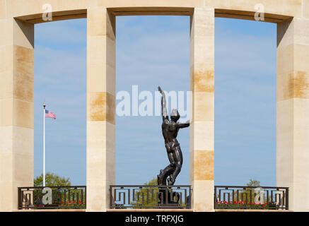 Colleville-sur-Mer, Frankreich - 6. Mai 2019: Normandie amerikanische Friedhof und Denkmal in der Nähe des Dorfes von Colleville-sur-Mer, Calvados in der Normandie, Frankreich. Stockfoto