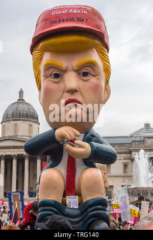 Donald Trump auf der Toilette twittern, anti bei TRUMPF TRUMPF demonstration Staatsbesuch in Großbritannien Stockfoto