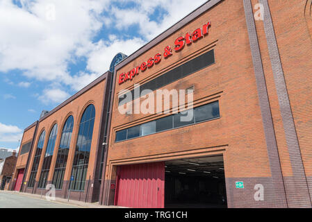 Express und Stern regionale Zeitung und Druckerei im Zentrum von Wolverhampton, Großbritannien Stockfoto