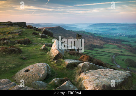 Curbar Kante, Peak District National Park, Derbyshire, England, Vereinigtes Königreich Stockfoto