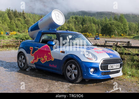 Red Bull Mini Auto - Fort William, Schottland, Großbritannien Stockfoto