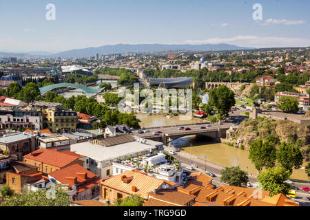 Panoramablick von Tiflis, Georgien Stockfoto