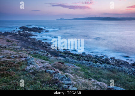 Cabo Vilan von Punta da Muxía, Costa da Morte, Galizien, Spanien Stockfoto