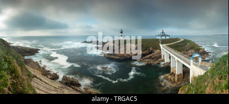 Faro Isla Pancha, Galizien, Spanien Stockfoto