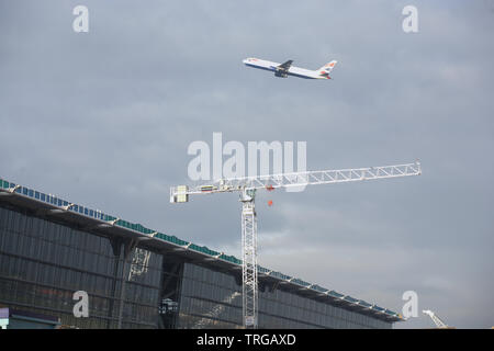 London Heathrow Terminal 5 im Bau Stockfoto