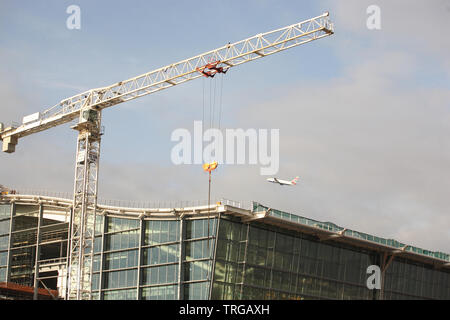 London Heathrow Terminal 5 im Bau Stockfoto