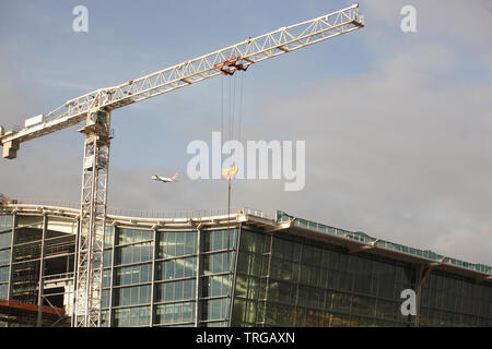 London Heathrow Terminal 5 im Bau Stockfoto