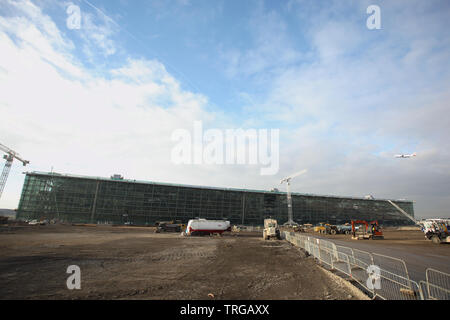 London Heathrow Terminal 5 im Bau Stockfoto