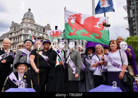 London, Großbritannien. 05 Juni, 2019. WASPI Demonstranten gegen die Ungleichheit zu demonstrieren. Parliament Square, London Quelle: michael Melia/Alamy leben Nachrichten Stockfoto