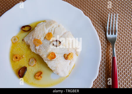 Bacalao al Pil Pil. Spanien. Stockfoto