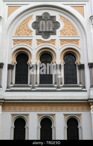 Les 10 commandements. Synagoge Espagnole. Prag. Der Tschechischen Republik. Stockfoto