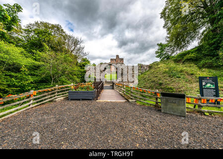 Norham Castle und Umgebung, Norham, Northumberland Stockfoto