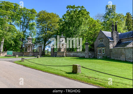 Eingänge in chillingham Castle, Northumberland, Großbritannien Stockfoto