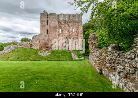 Norham Castle und Umgebung, Norham, Northumberland Stockfoto