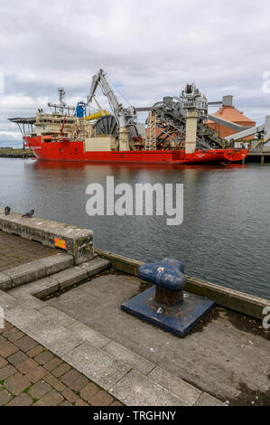 APACHE II, der Verlegung von Schiff auf dem Fluss Blyth, Northumberland, Großbritannien Stockfoto