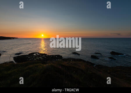 Sonnenaufgang über dem Meer in der Nähe von Aberdeen Schottland Stockfoto