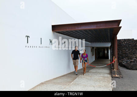 Parque Nacional Timanfaya. Centro de Visitantes. Pueblo Mancha Blanca. Isla Lanzarote. Provinz Las Palmas. Islas Canarias. España Stockfoto