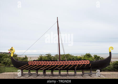 Wikingerschiff bei Cliffsend Stockfoto