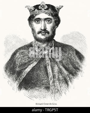 Richard Coeur de Lion, Illustration von John's Cassell Illustrated Geschichte Englands, Bd. I aus der frühesten Periode der Herrschaft von Edward der Vierten, Cassell, Petter und Galpin, 1857 Stockfoto