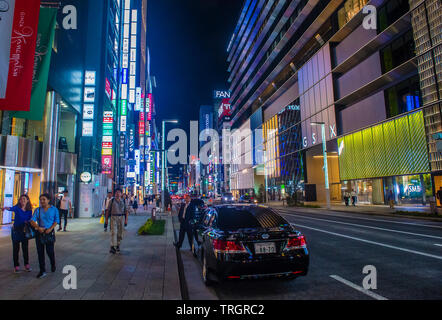 Nachtsicht auf Ginza in Tokio, Japan Stockfoto