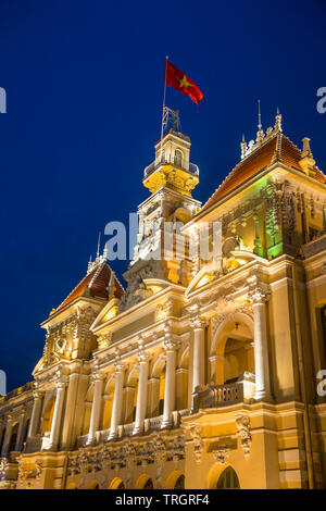 Das Gebäude des Volkskomitees in Ho Chi Minh Stadt Vietnam Stockfoto