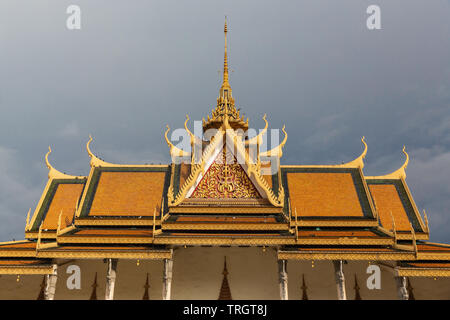Detail der Silberpagode Dach, Royal Palace, Phnom Penh, Kambodscha, Indochina, Südostasien, Asien Stockfoto