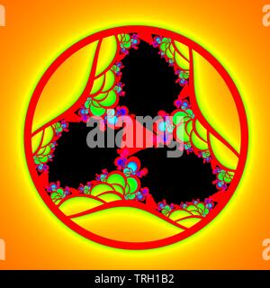 Computergrafik Bild des schönen und faszinierenden fraktale Verhalten einer mathematischen Funktion, Iteration von komplexen Zahlen. Stockfoto