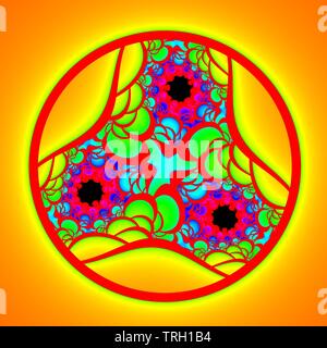 Computergrafik Bild des schönen und faszinierenden fraktale Verhalten einer mathematischen Funktion, Iteration von komplexen Zahlen. Stockfoto