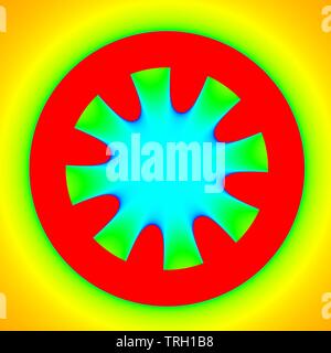 Computergrafik Bild des schönen und faszinierenden fraktale Verhalten einer mathematischen Funktion, Iteration von komplexen Zahlen. Stockfoto