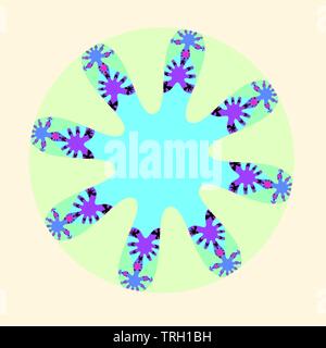 Computergrafik Bild des schönen und faszinierenden fraktale Verhalten einer mathematischen Funktion, Iteration von komplexen Zahlen. Stockfoto