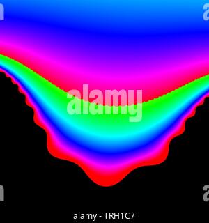 Computergrafik Bild des schönen und faszinierenden fraktale Verhalten einer mathematischen Funktion, Iteration von komplexen Zahlen. Stockfoto