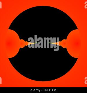 Computergrafik Bild des schönen und faszinierenden fraktale Verhalten einer mathematischen Funktion, Iteration von komplexen Zahlen. Stockfoto