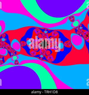 Computergrafik Bild des schönen und faszinierenden fraktale Verhalten einer mathematischen Funktion, Iteration von komplexen Zahlen. Stockfoto